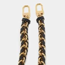 Pre Owned Louis Vuitton Black Braided Leather Chain Shoulder Bag Strap