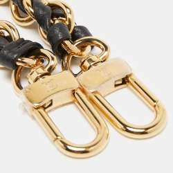 Pre Owned Louis Vuitton Black Braided Leather Chain Shoulder Bag Strap