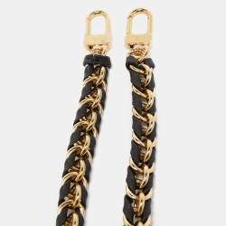 Pre Owned Louis Vuitton Black Braided Leather Chain Shoulder Bag Strap