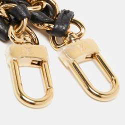 Pre Owned Louis Vuitton Black Braided Leather Chain Shoulder Bag Strap