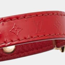 Pre Owned Louis Vuitton Red Monogram Blooming Wrap Bracelet
