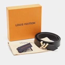 Pre Owned Louis Vuitton Black Epi Leather LV Twist Belt 80CM
