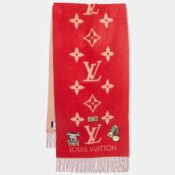 Louis Vuitton Red Monogram Cashmere Rodeo Reykjavik Scarf 