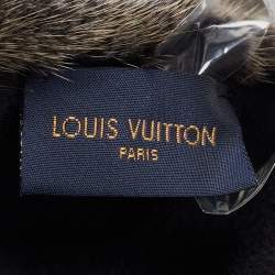 Pre Owned Louis Vuitton Grey Monogram Constellation Mink Fur Scarf