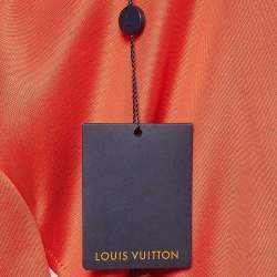 Pre Owned Louis Vuitton Orange Stretch Knit Belted Shirt Skirt L