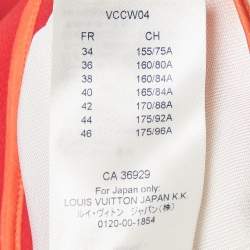 Pre Owned Louis Vuitton Orange Stretch Knit Belted Shirt Skirt L
