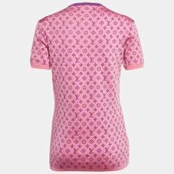 Pre Owned Louis Vuitton Pink Vuittamins Sporty Jacquard Knit Top L