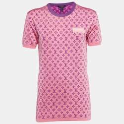 Pre Owned Louis Vuitton Pink Vuittamins Sporty Jacquard Knit Top L