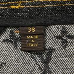 Louis Vuitton Grey Monogram Denim Patch Work Shorts M