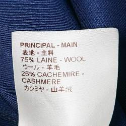 Louis Vuitton Blue Wool Zip Detail Trousers L