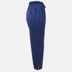 Louis Vuitton Blue Wool Zip Detail Trousers L