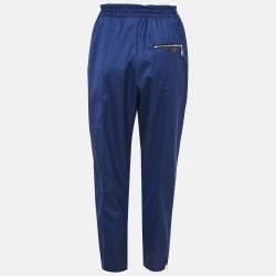 Louis Vuitton Blue Wool Zip Detail Trousers L
