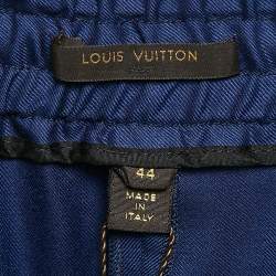 Louis Vuitton Blue Wool Zip Detail Trousers L