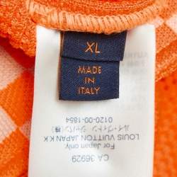 Louis Vuitton Neon Orange Rib Knit Trucker Jacket XL