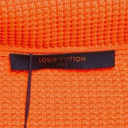 Louis Vuitton Neon Orange Rib Knit Trucker Jacket XL