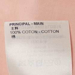 Pre Owned Louis Vuitton Light Orange Broderie Anglaise Cotton Frilled Mini Dress M