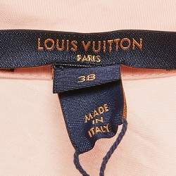 Pre Owned Louis Vuitton Light Orange Broderie Anglaise Cotton Frilled Mini Dress M