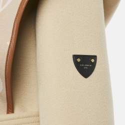 Louis Vuitton Beige Double Face Wool Hooded Wrap Coat S