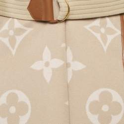 Louis Vuitton Beige Double Face Wool Hooded Wrap Coat S