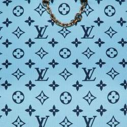 Louis Vuitton Blue Monogram Print Cotton Crew Neck T-Shirt XS