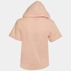 Louis Vuitton Pink Cotton Chain Detail Hooded T-Shirt XS