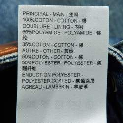 مملوكة مسبقًا بنطلون جينز لوي فيتون دينم أزرق بنقوش مونوغرامية مرتفعة الخصر مقاس صغير - سمول