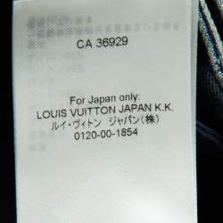 مملوكة مسبقًا بنطلون جينز لوي فيتون دينم أزرق بنقوش مونوغرامية مرتفعة الخصر مقاس صغير - سمول