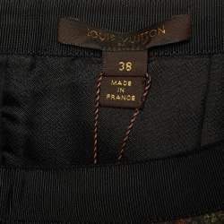 Pre Owned Louis Vuitton Multicolor Printed Sateen Pleated Waist Detail Mini Skirt M