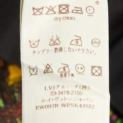 Pre Owned Louis Vuitton Multicolor Printed Sateen Pleated Waist Detail Mini Skirt M