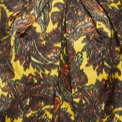 Pre Owned Louis Vuitton Multicolor Printed Sateen Pleated Waist Detail Mini Skirt M