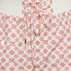 Pre Owned Louis Vuitton White Monogram Print Cotton Mini Shorts S