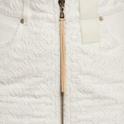 Pre Owned Louis Vuitton White Fil Coupe Denim Mini Skirt S