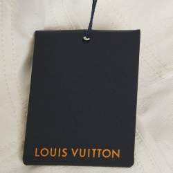 Pre Owned Louis Vuitton White Fil Coupe Denim Mini Skirt S
