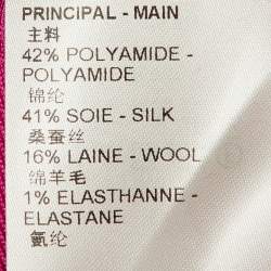 Pre Owned Louis Vuitton Navy Blue Monogram Silk & Wool Bomber Jacket XS