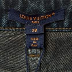 Pre Owned Louis Vuitton Dark Blue Denim Flared Jeans M/Waist 30"
