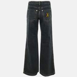 Pre Owned Louis Vuitton Dark Blue Denim Flared Jeans M/Waist 30"