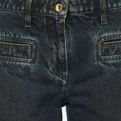 Pre Owned Louis Vuitton Dark Blue Denim Flared Jeans M/Waist 30"