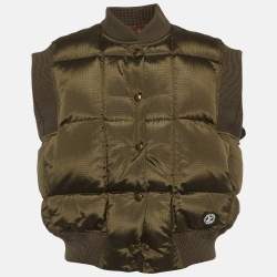 Pre Owned Louis Vuitton Green Nylon Puffer Vest S
