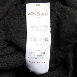 Pre Owned Louis Vuitton Black Wavy Textured Knit Knee Length Dress L