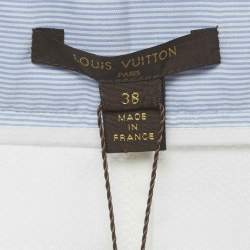 Pre Owned تنورة لويس فيتون ميني بيضاء جاكار مقوسة مقاس متوسط