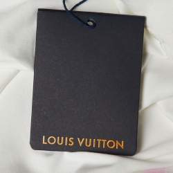 Pre Owned Louis Vuitton White Crest Print Cotton Signature Zipper Detail T-Shirt XL