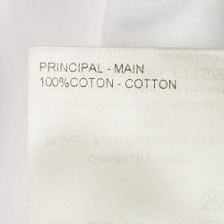 Pre Owned Louis Vuitton White Crest Print Cotton Signature Zipper Detail T-Shirt XL