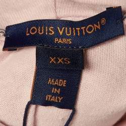 Pre Owned Louis Vuitton Pink Cotton Chain Detail Hooded T-Shirt XXS