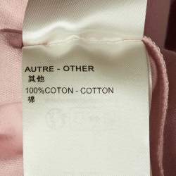 Pre Owned Louis Vuitton Pink Cotton Chain Detail Hooded T-Shirt XXS