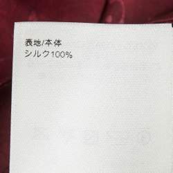 Pre Owned Louis Vuitton Burgundy Monogram Flounce Hem Midi Skirt L