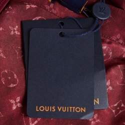 Pre Owned Louis Vuitton Burgundy Monogram Flounce Hem Midi Skirt L