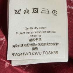 Pre Owned Louis Vuitton Burgundy Monogram Flounce Hem Midi Skirt L