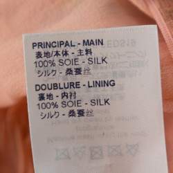 Louis Vuitton Peach Printed Silk Crepe Ruffled Day Dress S
