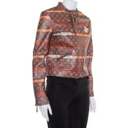 Louis Vuitton Brown Leather Miss France Trunk Monogram Jacket S