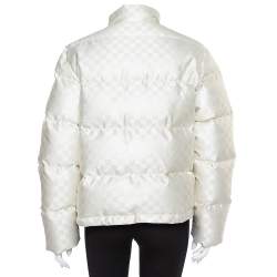 Pre Owned Louis Vuitton Cream Synthetic Down Puffer Jacket M
